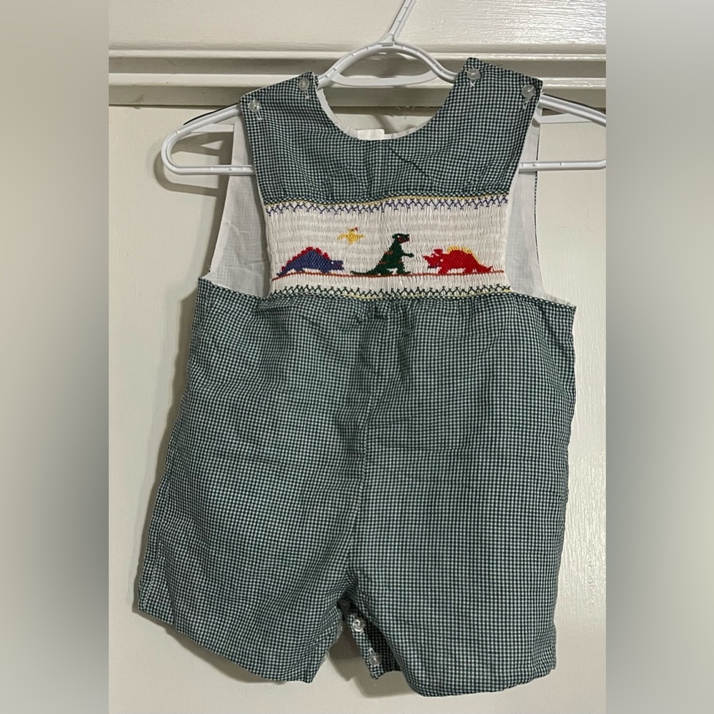 Cupcake Originals Toddler Smocked Dinosaurs Shortall Jon Jon